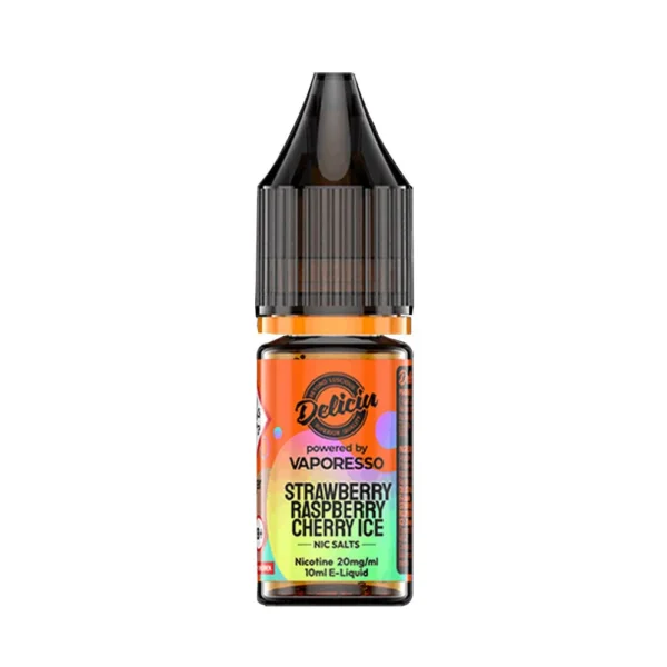 Strawberry Raspberry Cherry Ice Vaporesso Deliciu 10ml Nic Salts Eliquid