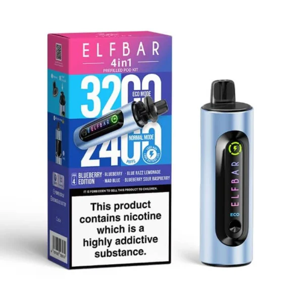 Blueberry Edition Elf Bar 4 in 1 3200 Puffs Disposable Vape