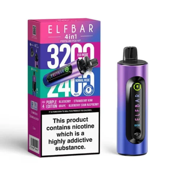 Purple Edition Elf Bar 4 in 1 3200 Puffs Disposable Vape