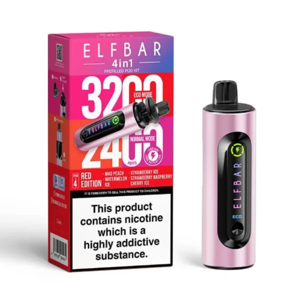 Red Edition Elf Bar 4 in 1 3200 Puffs Disposable Vape