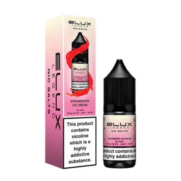 Strawberry Ice Cream Elux Legend 10ml Nic Salts Eliquid