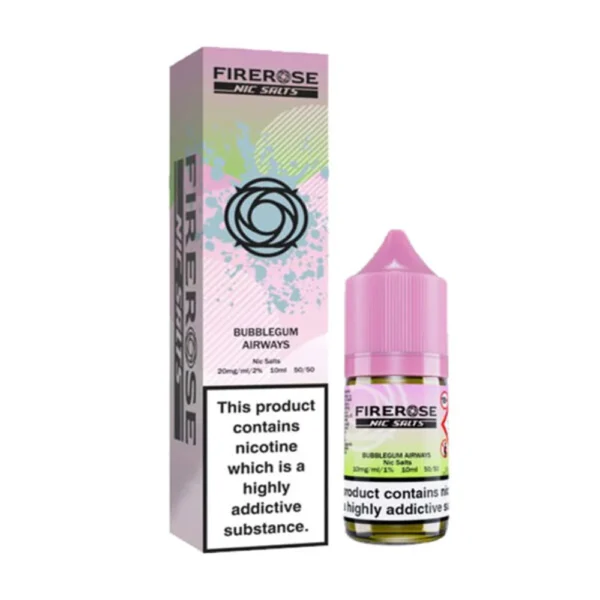 Bubblegum Airways Firerose 5000 10ml Nic Salts Eliquid