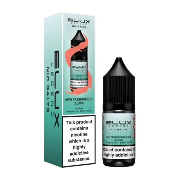 Kiwi Passion Fruit Guava Elux Legend 10ml Nic Salts Eliquid