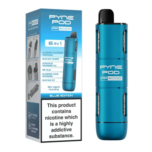 Blue Edition PYNE POD 6 in 1 6000 Puffs Disposable Vape