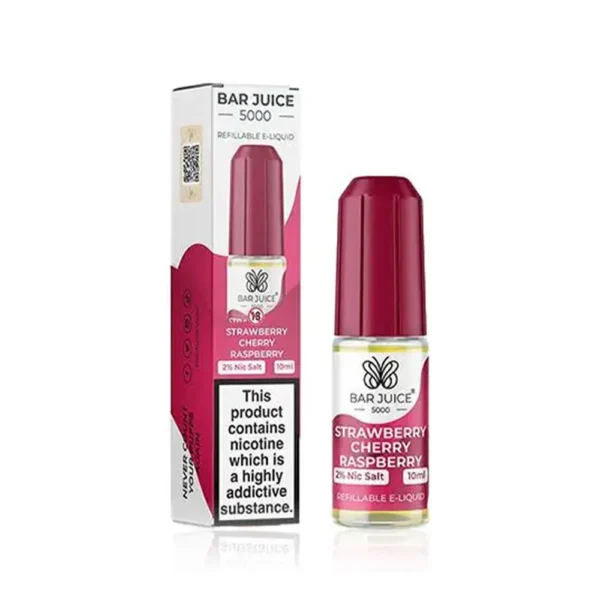 Strawberry Cherry Raspberry Bar Juice 5000 10ml Nic Salts Eliquid